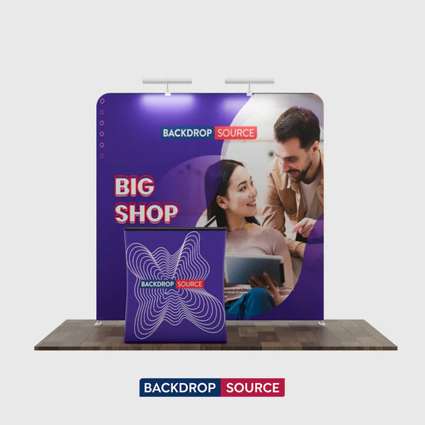 Kit d'exposition 3x3m Straight Exhibit Pro 3-en-1 avec valise podium rigide