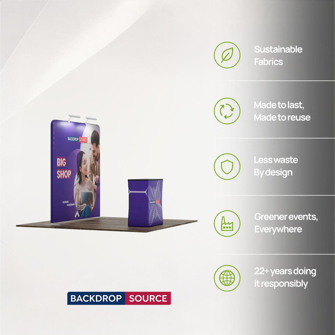 3x3m Straight Exhibit Pro 3-in-1 Display Kit with Hard Podium Case