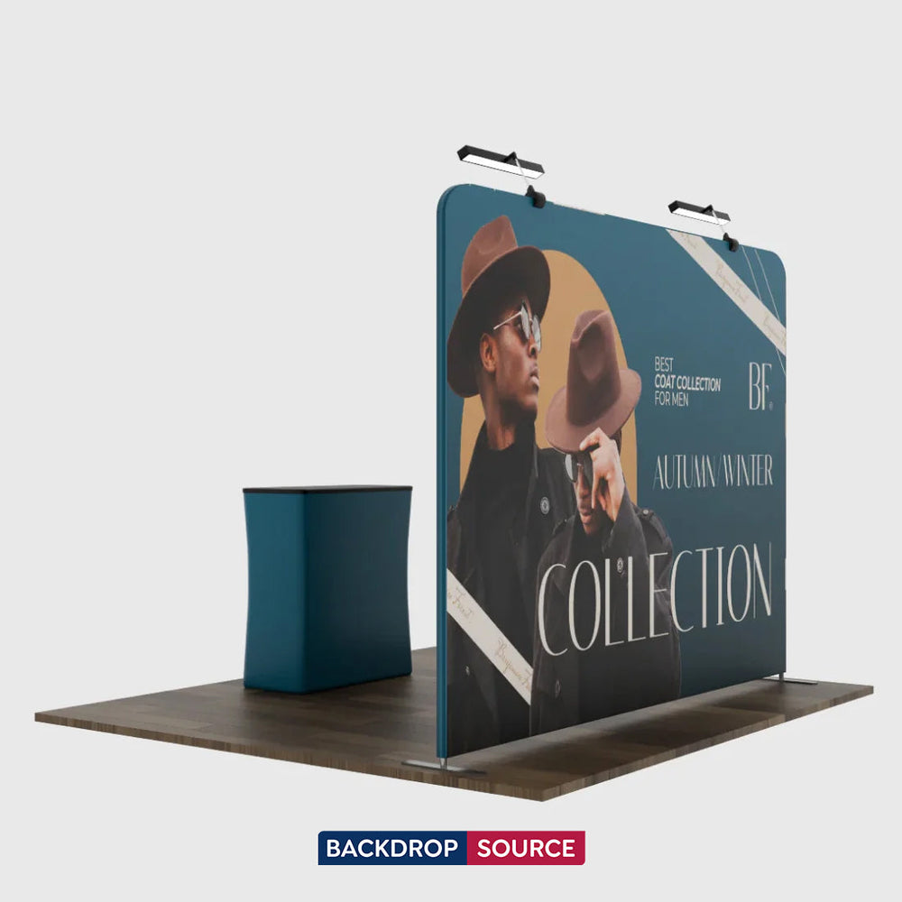 Kit d'exposition droit 3x3m Exhibit Pro 3-en-1 avec éclairage Illume