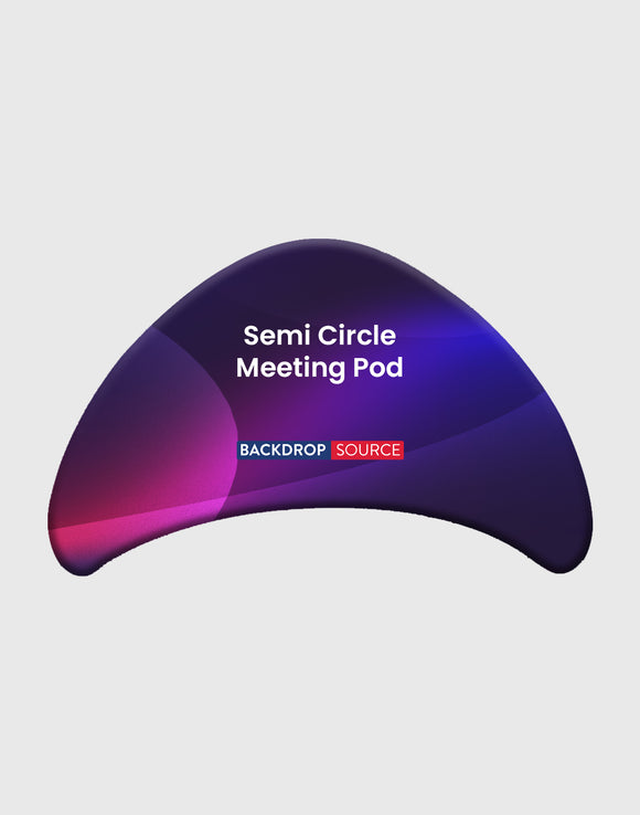 Fabric display stand for semi-circle meeting module