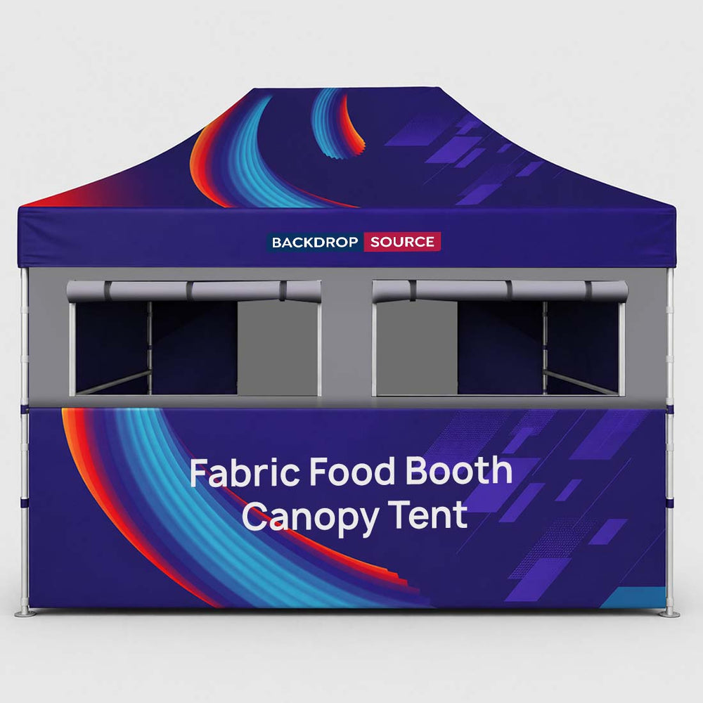 Tente pliante pour stand alimentaire en tissu 4,5 m x 3 m