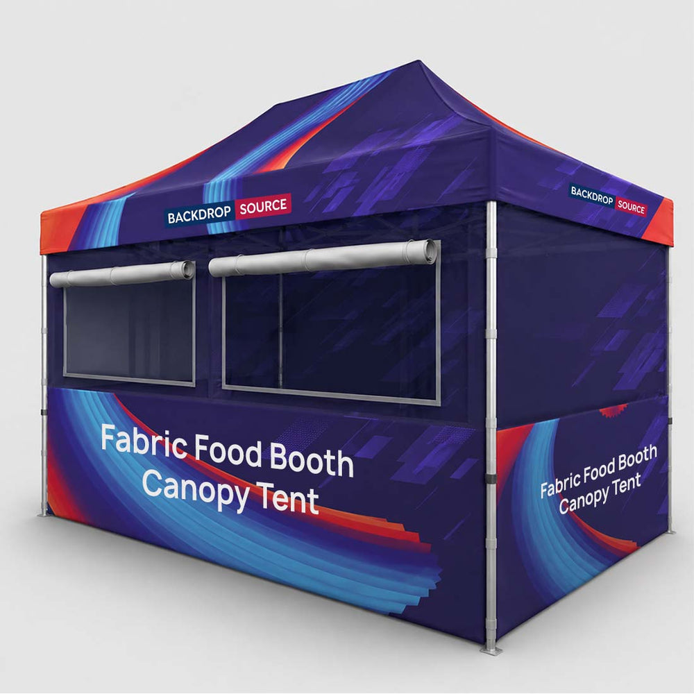 Tente pliante pour stand alimentaire en tissu 4,5 m x 3 m