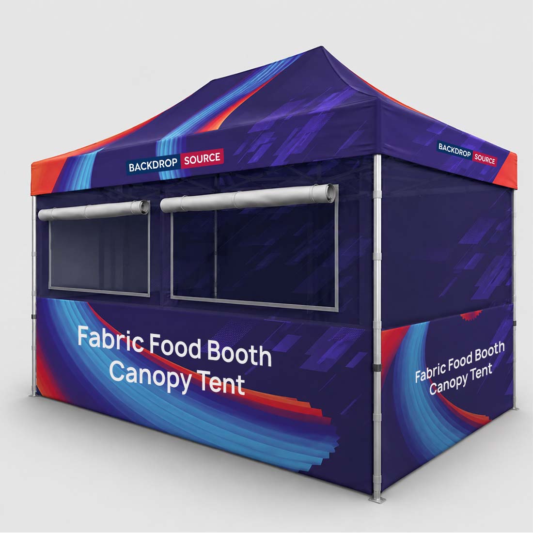 Tente pliante pour stand alimentaire en tissu 4,5 m x 3 m