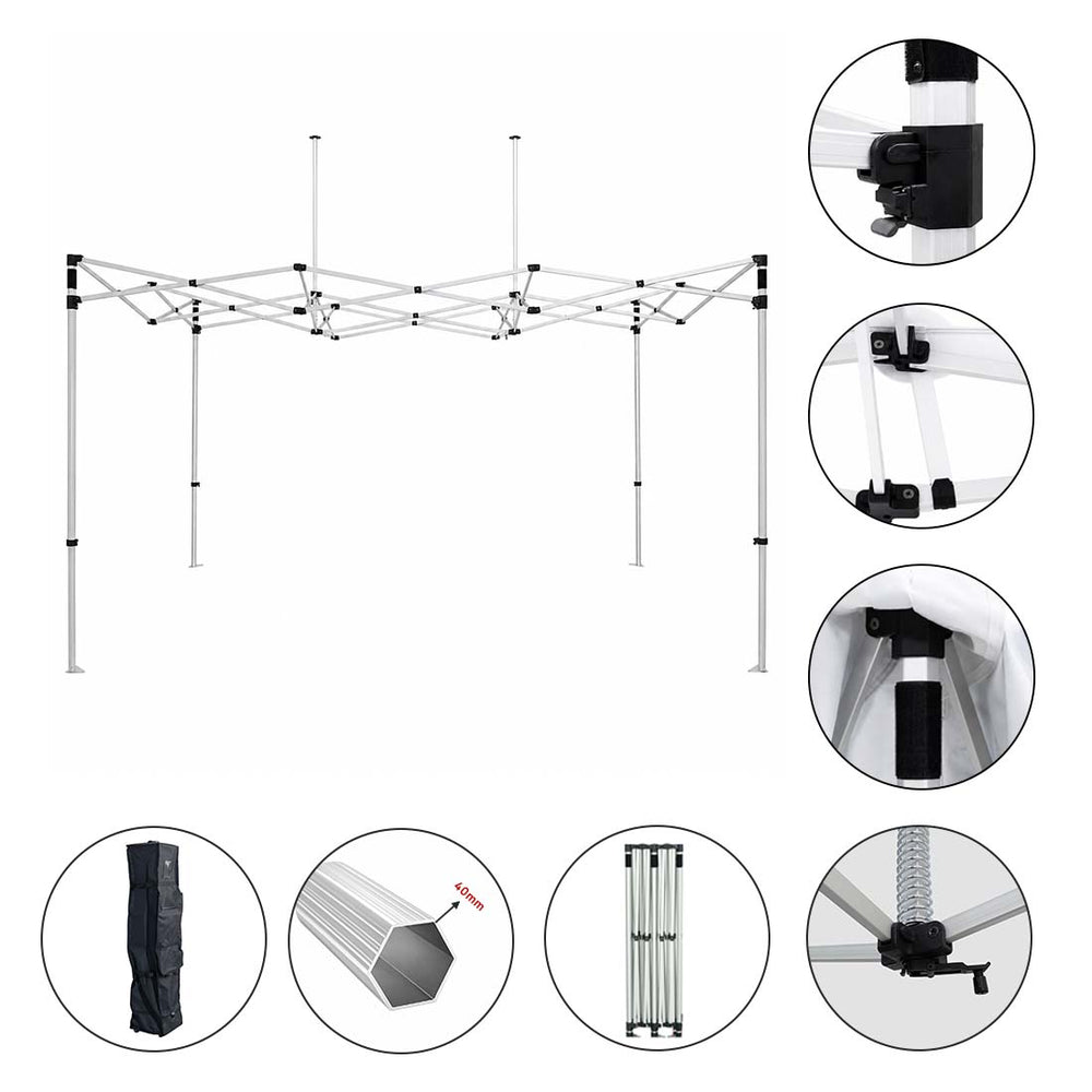 Tente pliante pour stand alimentaire en tissu 4,5 m x 3 m