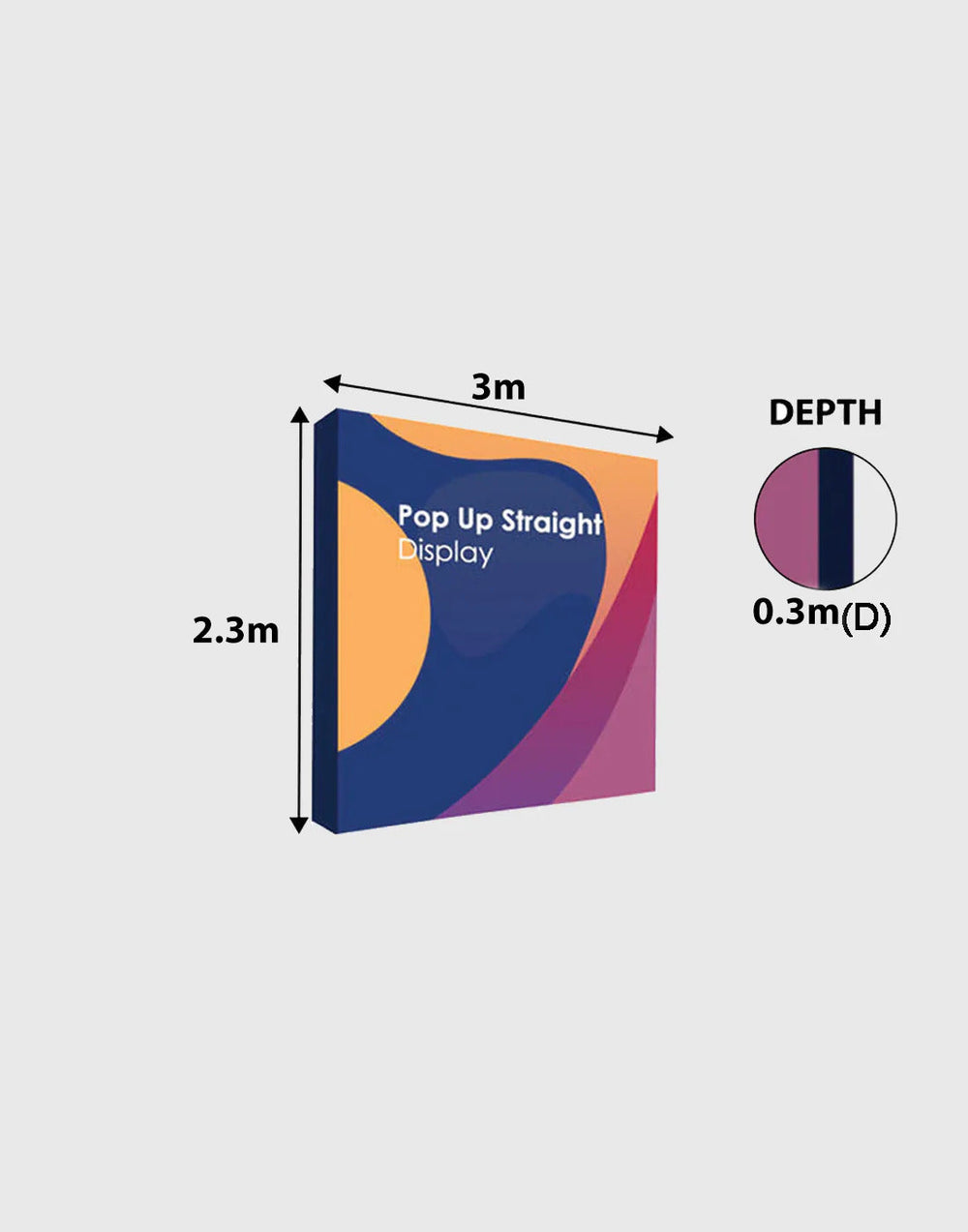 Kit d'exposition pliable droit 3 m x 3 m Pro 3-en-1 avec éclairage Illume