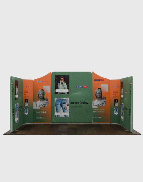 Mur de stand en tissu magnétique 5x3m avec 9 panneaux