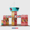 Kit de stand tour cubique 9x6m avec bannière suspendue et 2 comptoirs