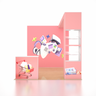Stand popup SEG 3x3m avec mur en arche en L, 2 vitrines et comptoir
