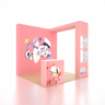Stand popup SEG 3x3m avec mur en arche en L, 2 vitrines et comptoir