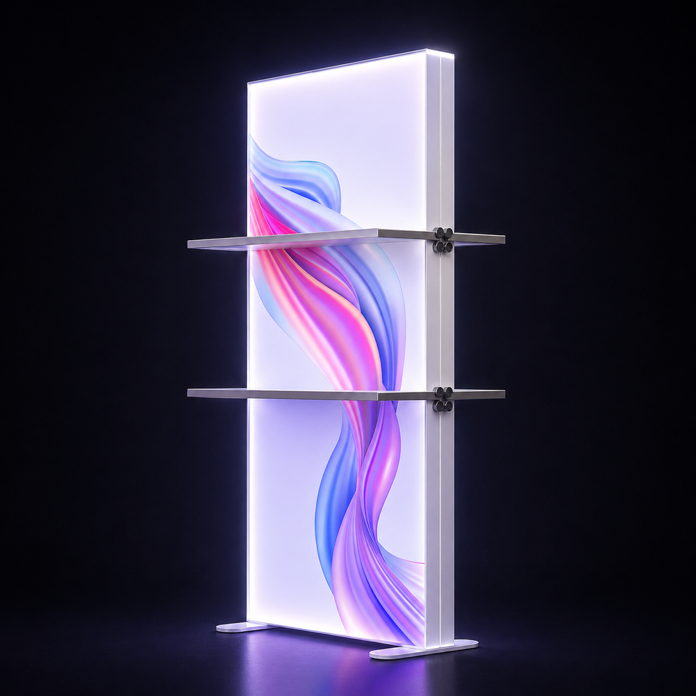Caisson lumineux LED SEG avec étagères