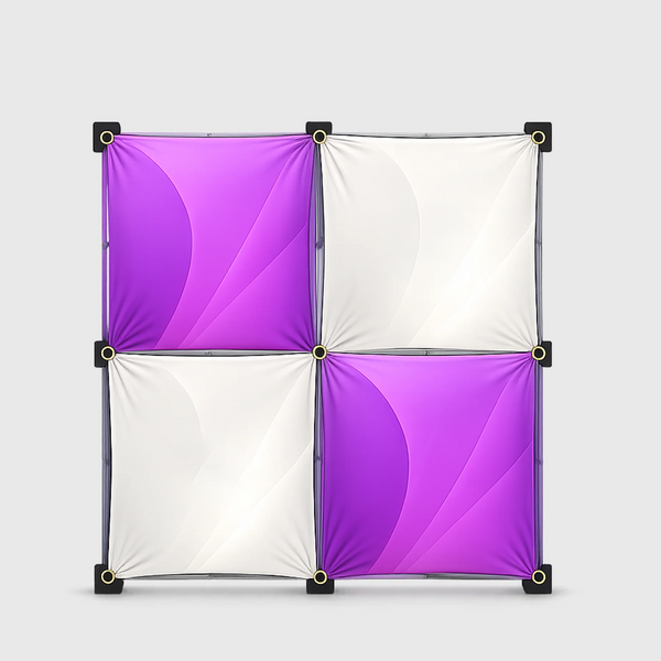 Présentoir pliable de type Pop-Up GeoMetrix en tissu 2 x 2