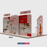Kit d'exposition 6m avec fond droit et sommet arrondi