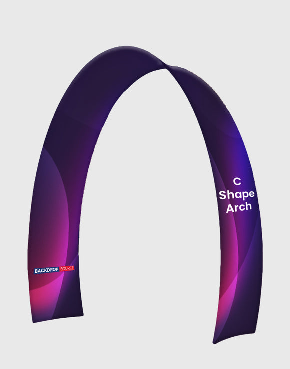 C-shaped stretch fabric arch