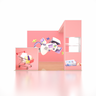 Stand pliable SEG 3x3m avec mur en arche en L, vitrine LED et comptoir