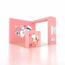 Stand pliable SEG 3x3m avec mur en arche en L, vitrine LED et comptoir