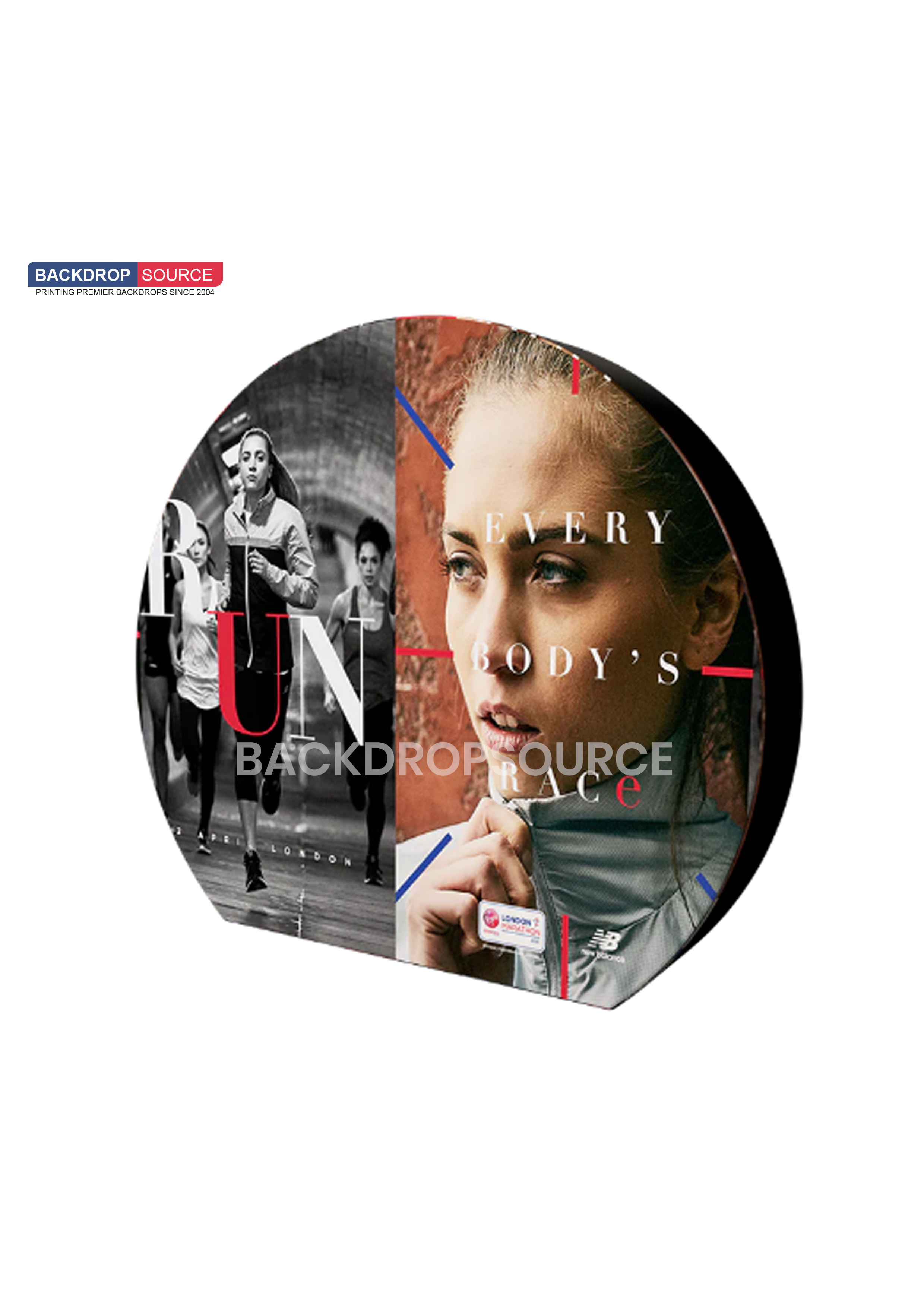 3D Moon-Shaped Tension Fabric Display