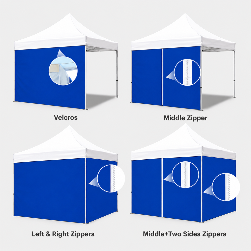 Tente pliante sur mesure avec mur complet – visuel uniquement