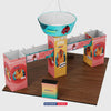 9x6m Cubic Tower Booth Kit with Hanging Banner & 2 Counters