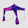 Tente pliante 3m x 3m avec volants festonnés et rideaux