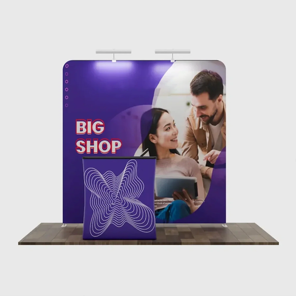 Kit d'exposition 3x3m Straight Exhibit Pro 3-en-1 avec valise podium rigide