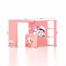 Stand parapluie SEG 3x3m avec mur en arche en L, 3 vitrines et comptoir