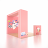 Stand parapluie SEG 3x3m avec mur en arche en L, 3 vitrines et comptoir