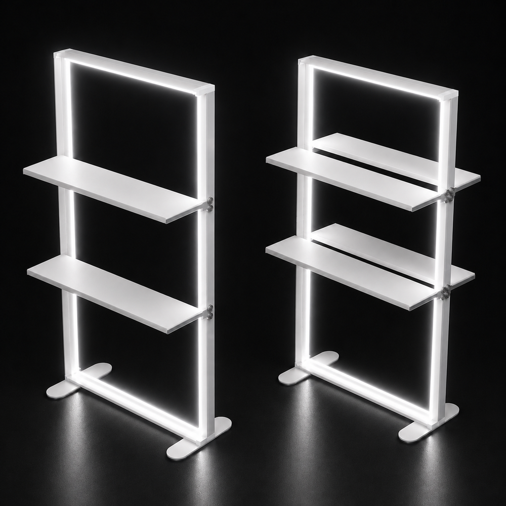 Caisson lumineux LED SEG avec étagères