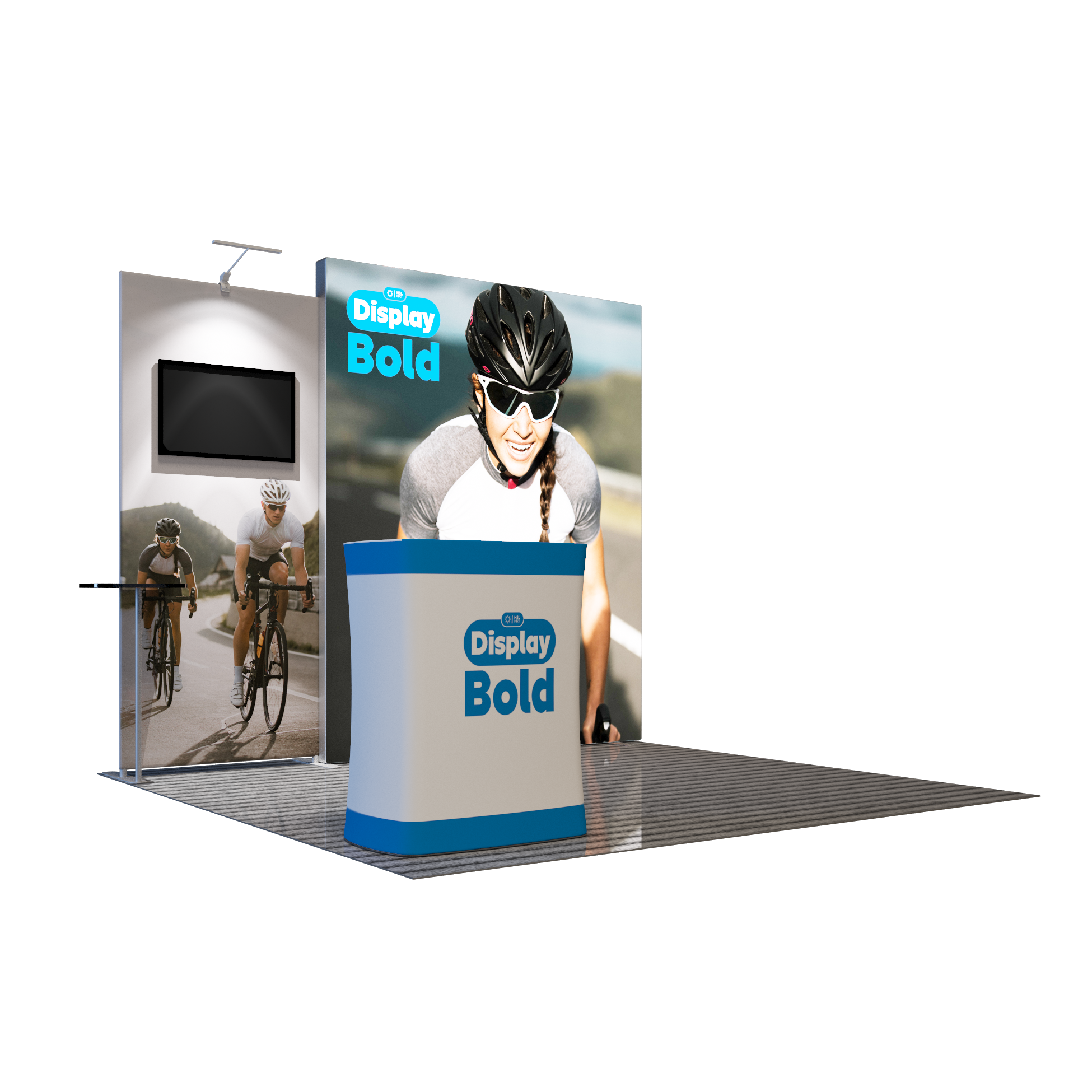 3x3m Fabric Wall Booth Kit with 2 TV Mounts