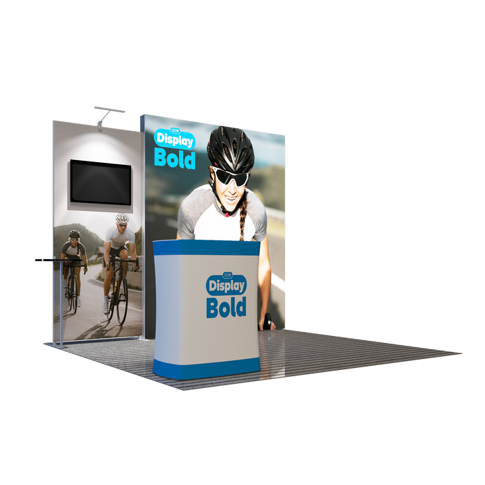 Kit de stand modulaire en tissu 3x3m avec 2 supports TV