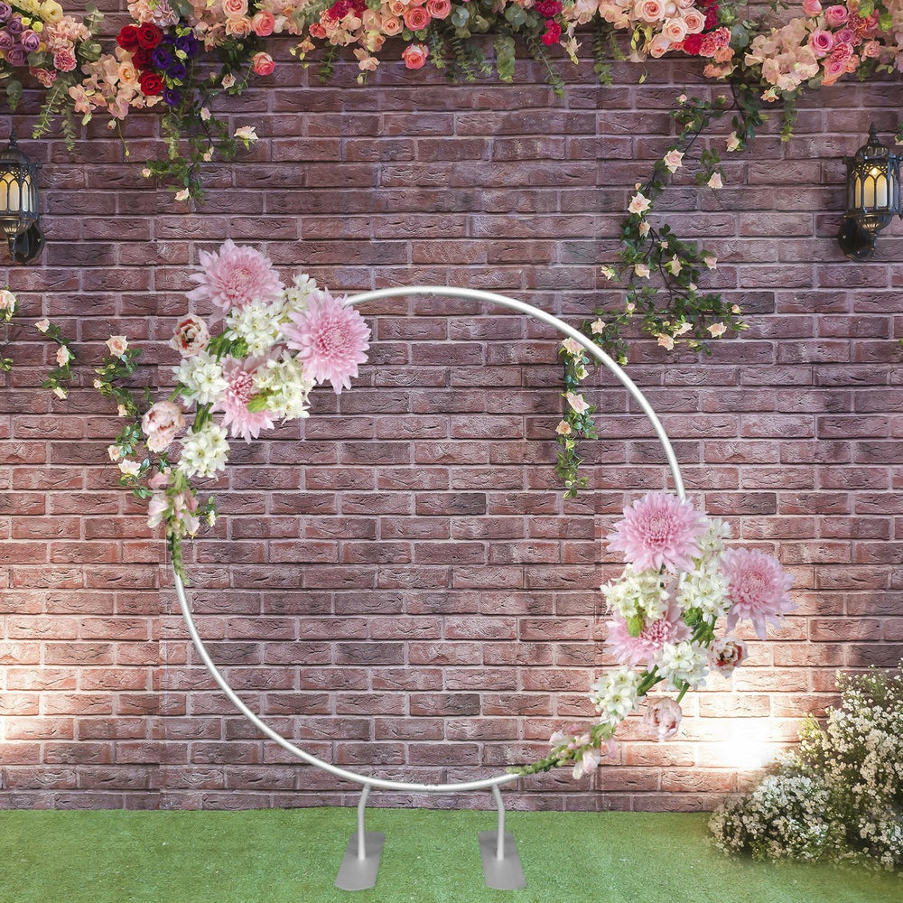 Support de toile de fond circulaire (diamètre 2 m) pour décorations de mariage et d'anniversaire