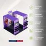 Kit de stand 3x3m avec doubles arches carrées, étagères et support TV