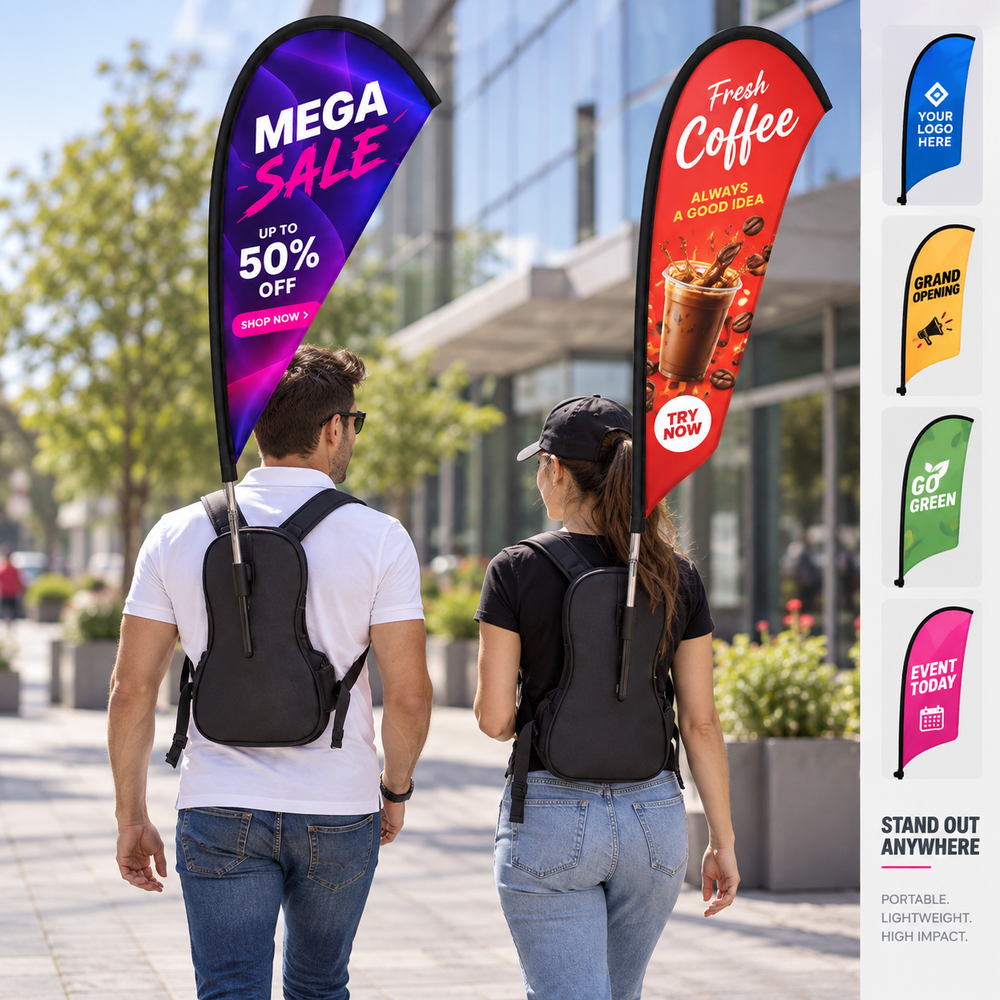 Drapeaux de sac à dos personnalisés