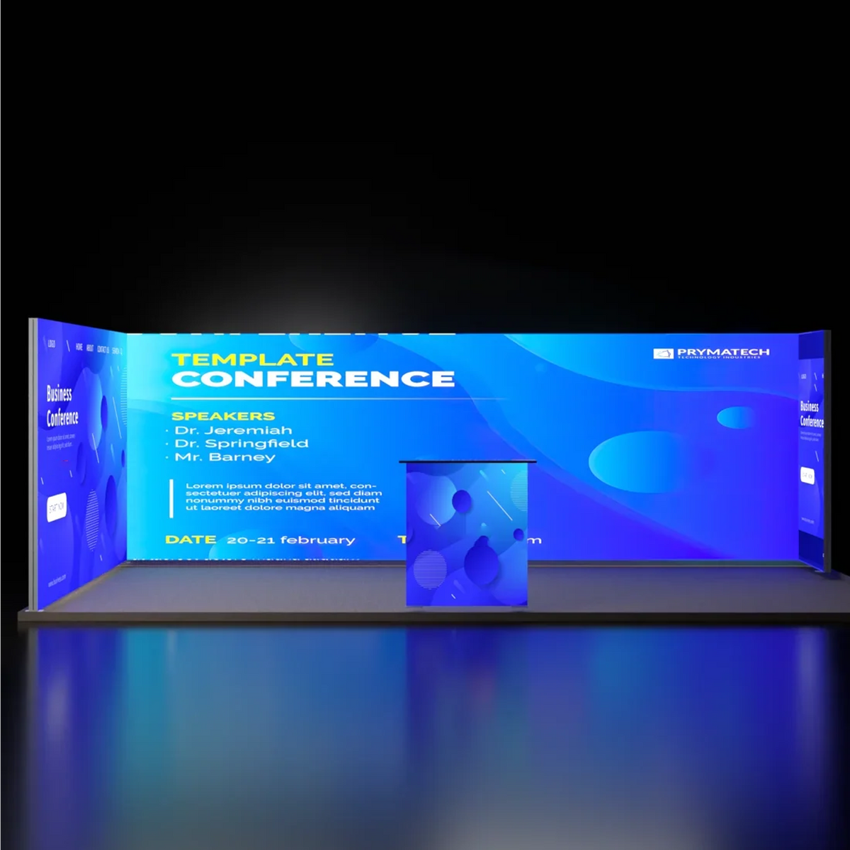 6m Backlit SEG U-Shape Booth Kit with Lightbox Counter