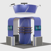 6x6m Island Booth with TV Arches, Cubic Tower & 12 Shelves