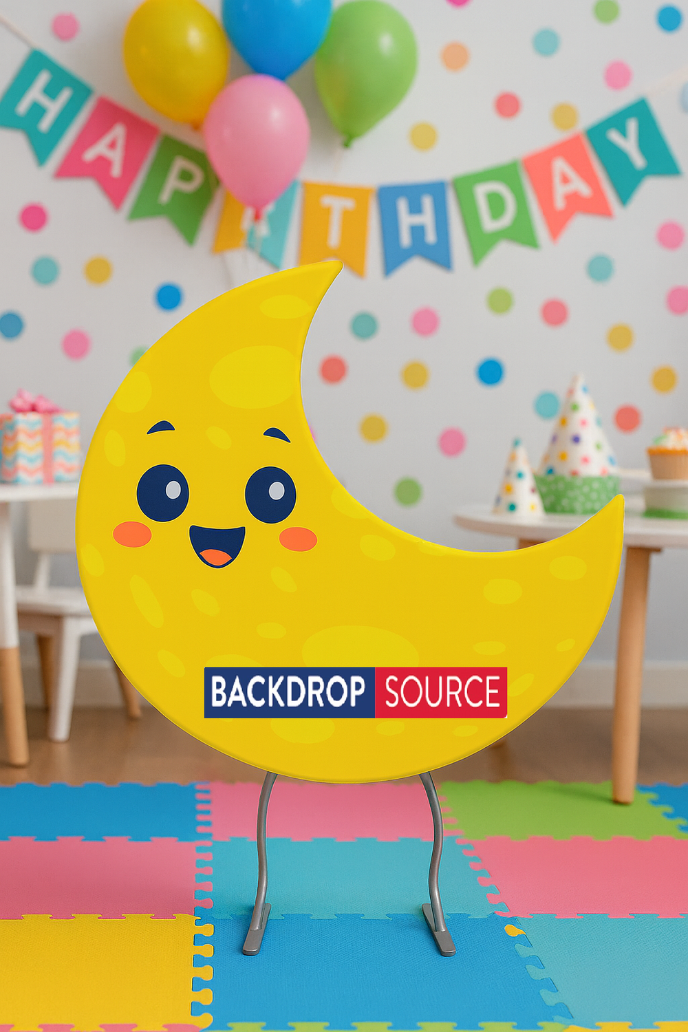 Toile de fond en forme de croissant de lune