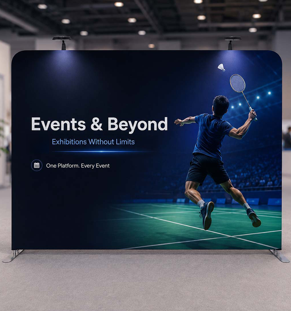 Mur d'images droit Premium en tissu avec spots LED