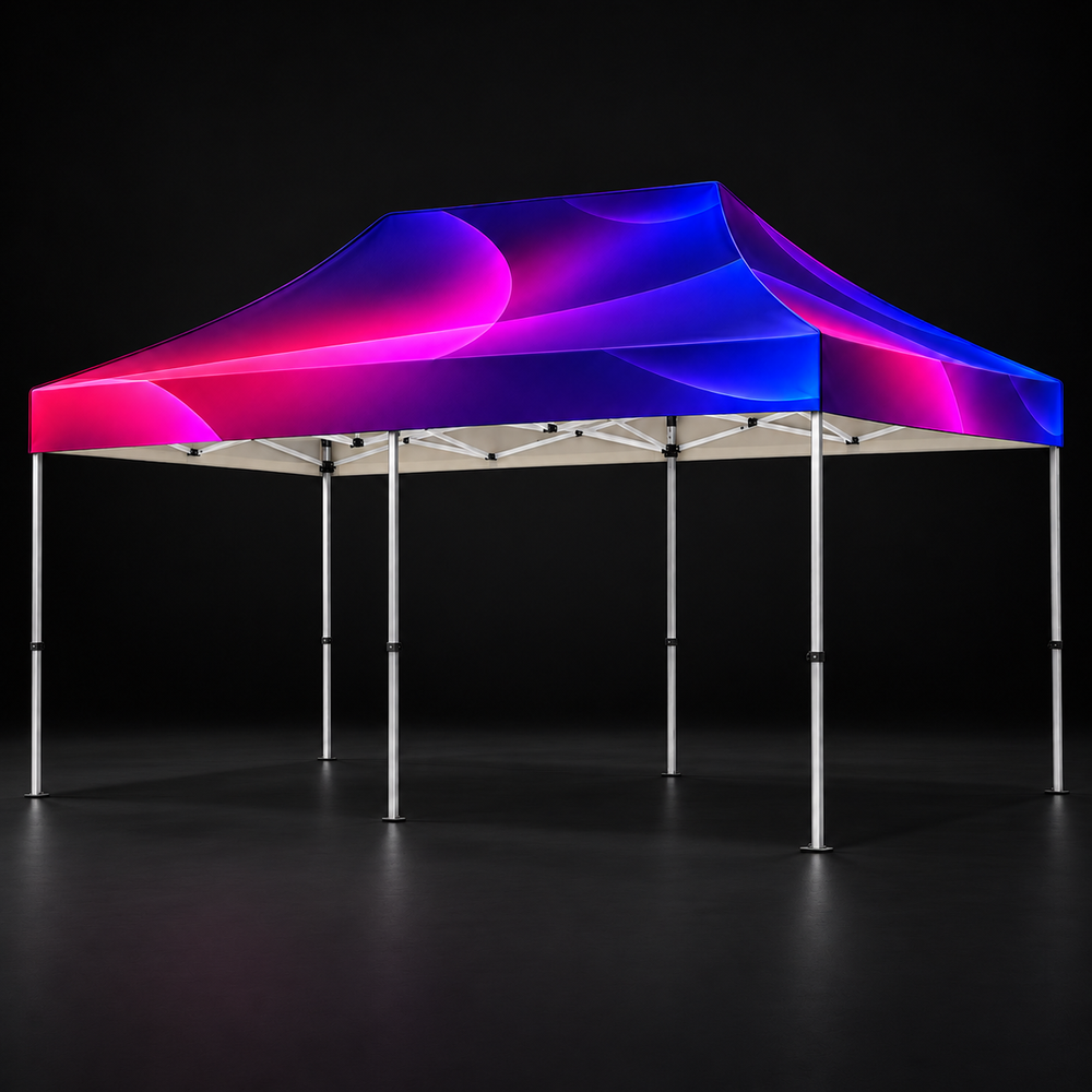 Tente pliante éclairée – 6 m x 3 m (structure LED)