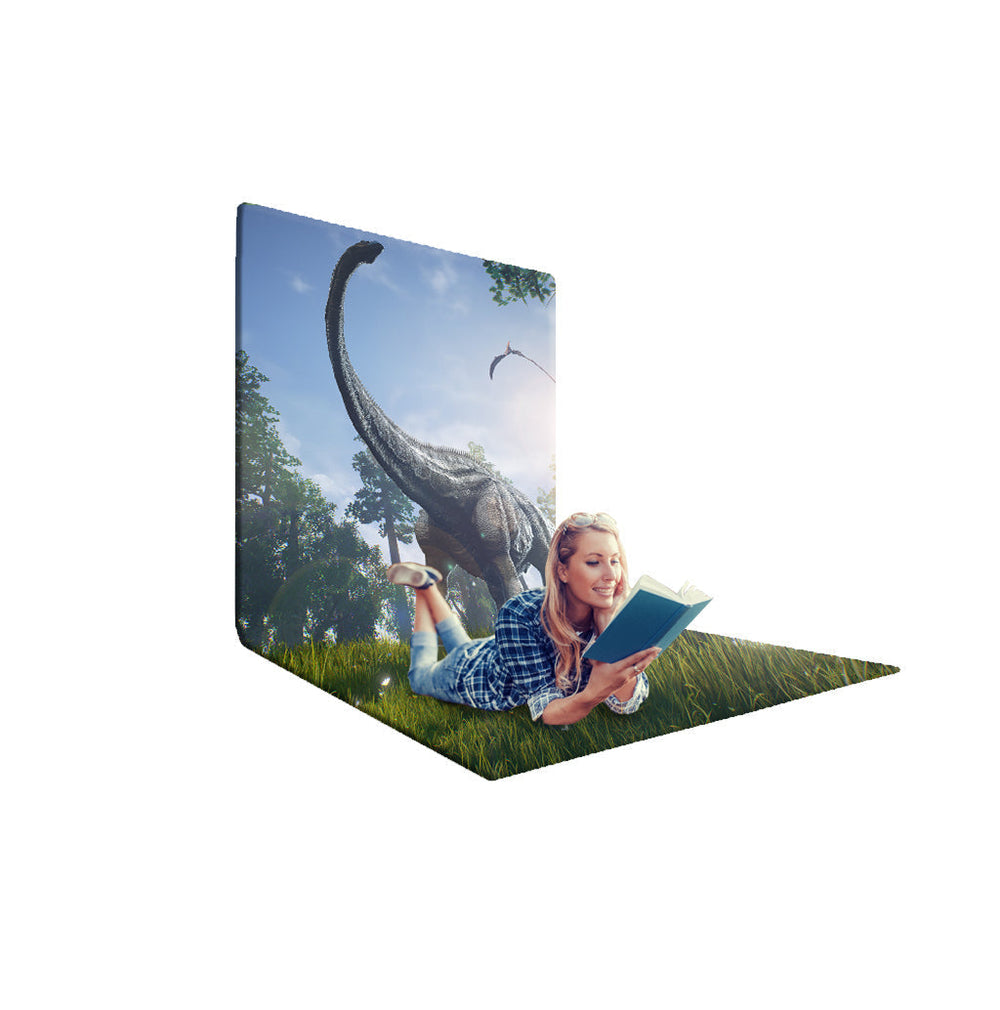 Mur de fond en L au design 3D réaliste