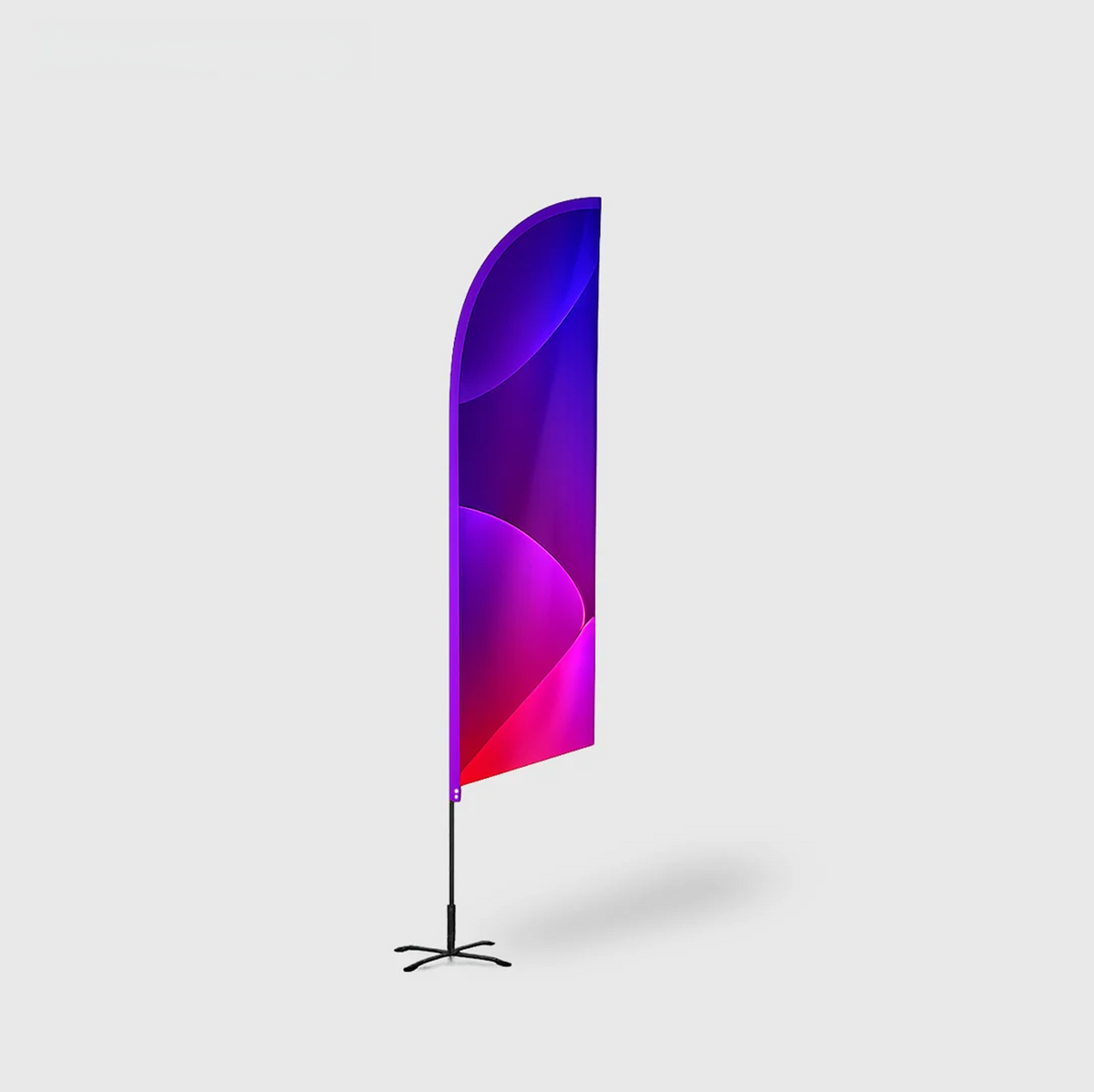 Drapeau en plume incliné en tissu
