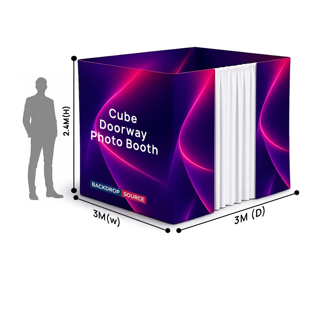 Tente Cube - Cabine photo avec porte complète