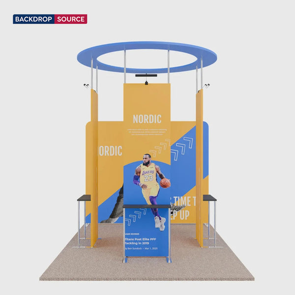 Mur d'images droit en tissu 3x3m