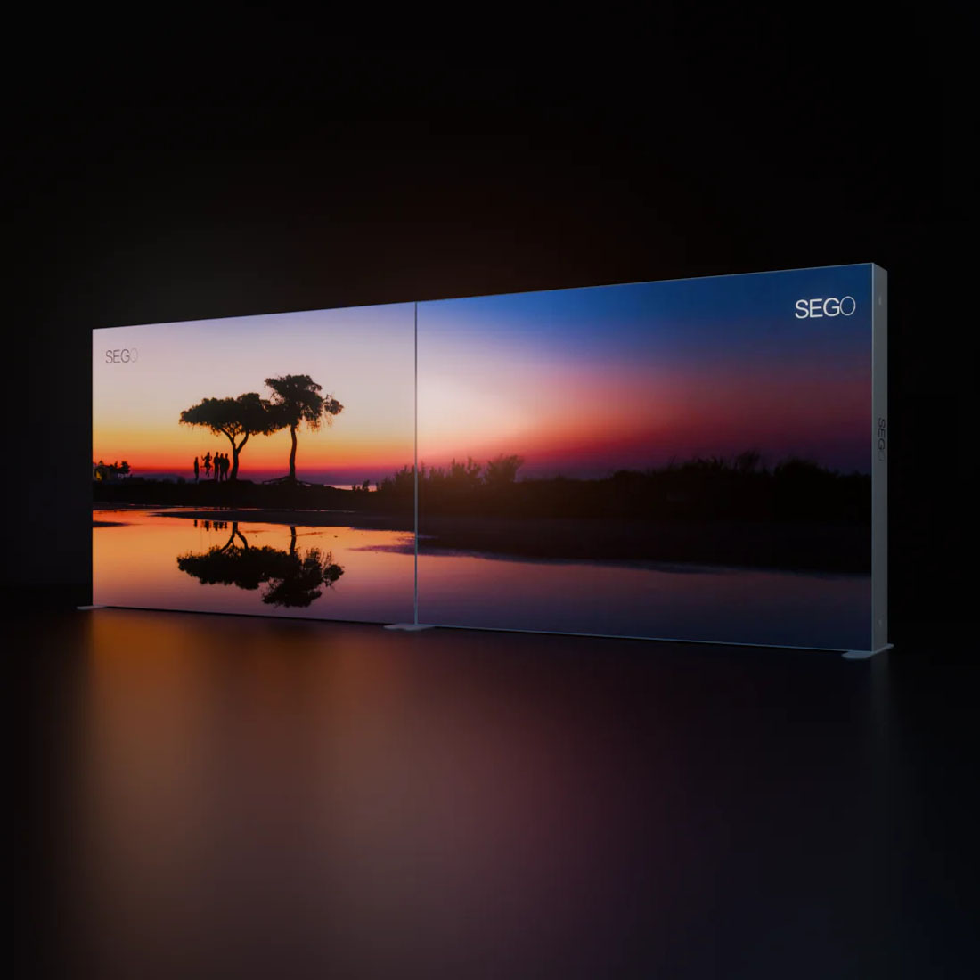6x3m Backlit SEGO Lightbox Wall with 2 Frames