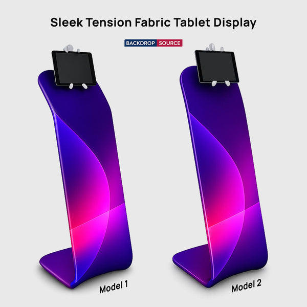 Présentoir pour tablette en tissu tendu élégant