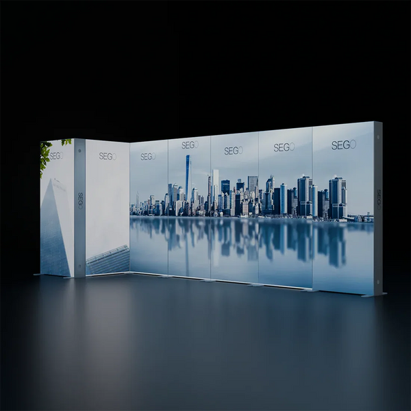 Mur d'images lumineux SEGO rétroéclairé de 6x3m avec 9 panneaux
