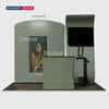 3x3m Booth Kit with S-Curve Wall & Sloped Arch, Counter & TV