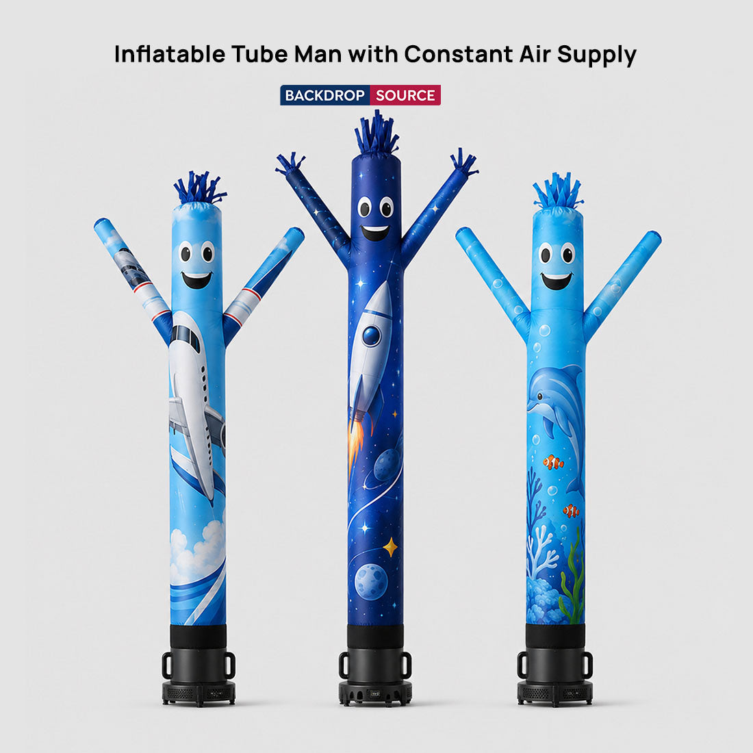 Homme tube gonflable avec alimentation en air constante