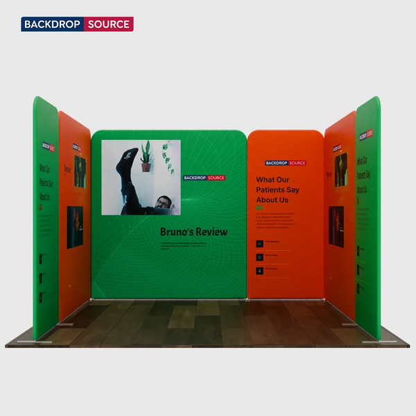 Mur de stand en tissu magnétique 3x3m avec 6 panneaux droits