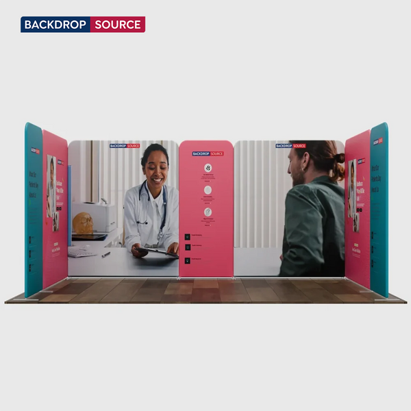 Mur de stand en tissu magnétique 5x3m avec 7 panneaux