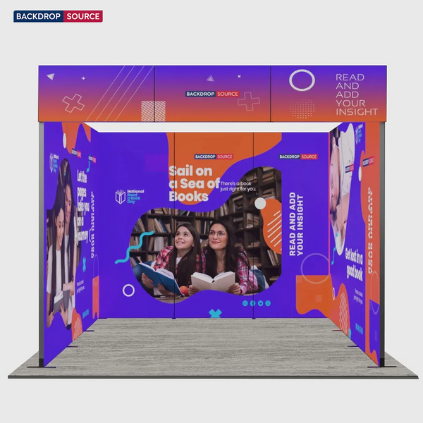 Kit de stand SEG pliable de 3 m avec parois latérales et bandeau supérieur