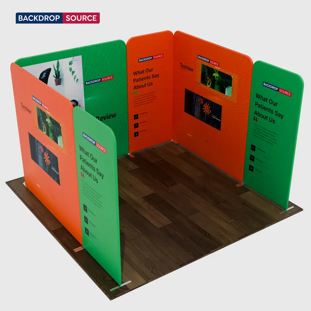 Mur de stand en tissu magnétique 3x3m avec 6 panneaux droits
